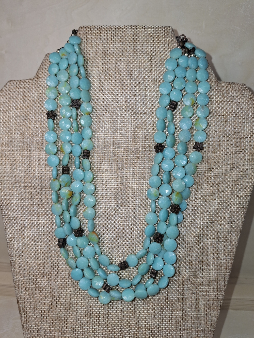 Multi-Strand Turquoise Bead Necklace - Women Jewelry